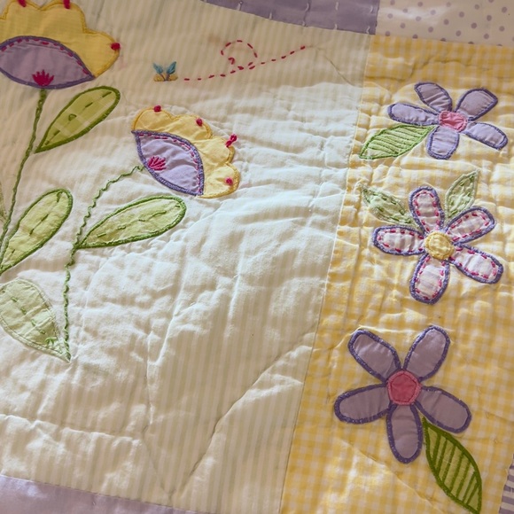 Pottery Barn Kids White and Purple Floral Quilt - Picture 11 of 14
